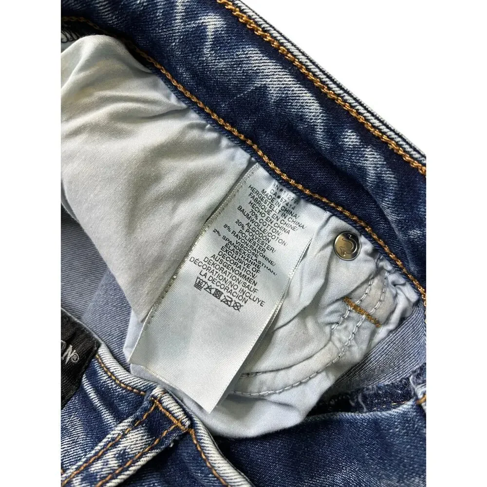 True Religion Riley Knee Length Denim Jean Shorts unisex Size 31 Y2K Boho casual